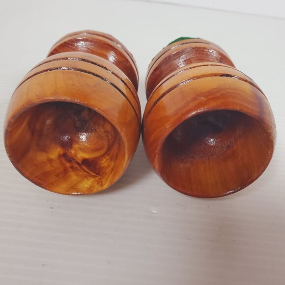 VTG Monkey Pod Barware Goblets Set Hand-Turned Wooden Cups MCM Hawaiian Drinkwar - Picture 6 of 11